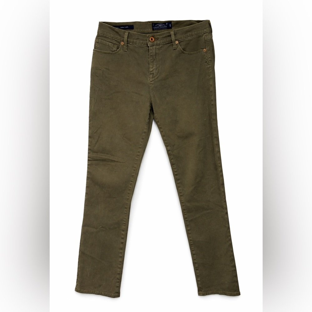 Lucky Brand Sofia Capri Olive Green Stretch Jeans Women’s Mid Rise Straight